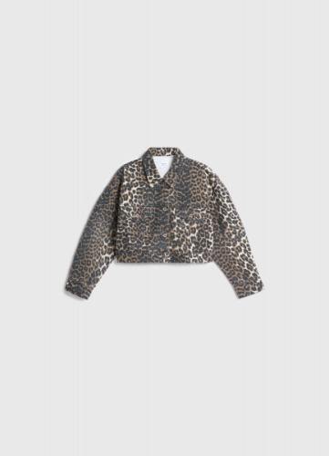 Джинсовая куртка с принтом для девочек, Мультицвет