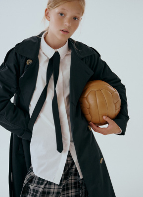 Блузка с галстуком для девочек, Белый