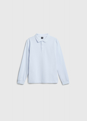 Поло с длинным рукавом для мальчиков, Голубой