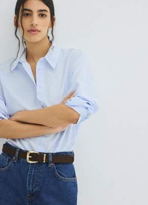 Рубашка из хлопка, Голубой