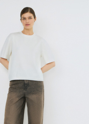 Базовый джемпер с коротким рукавом, Белый