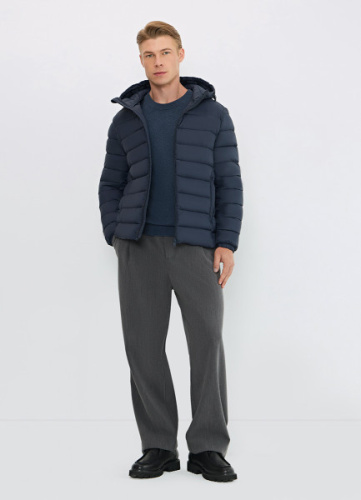 Лёгкая утеплённая куртка с капюшоном, Синий