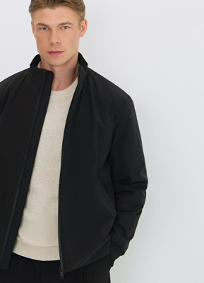 Утеплённая куртка с воротником-стойкой, Черный