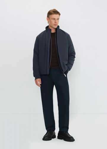 Утеплённая куртка с воротником-стойкой, Синий