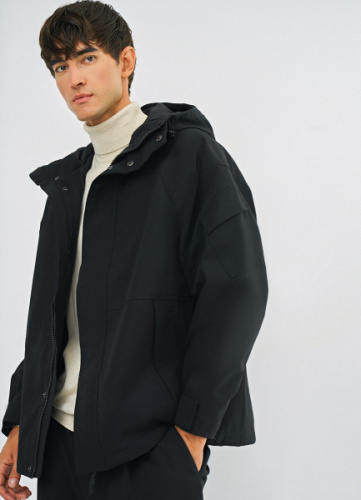 Утеплённая парка с капюшоном, Черный