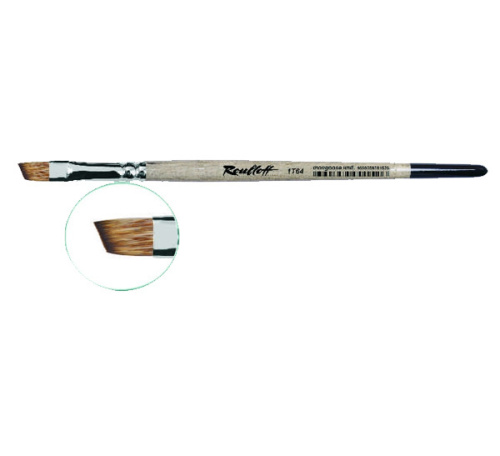 Кисть синтетика мангуст имитация №12 скошенная Roubloff "1Т64" короткая ручка