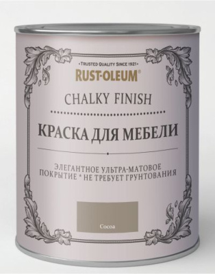 Краска для мебели ультраматовая Rust-oleum "Chalky" банка 750 мл, цвет какао