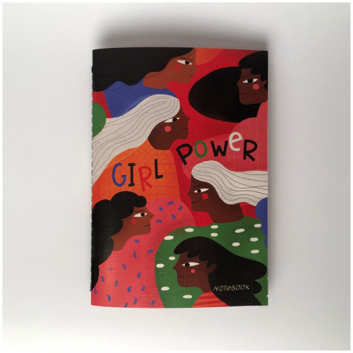 Тетрадь нелинованная Girl power А6 24 л 90 г, скругленные края, бумага слоновая кость, сшивка