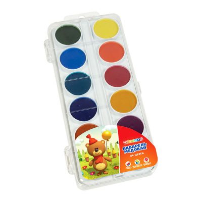 Набор акварели "Цветик" 24 цв в пластик уп