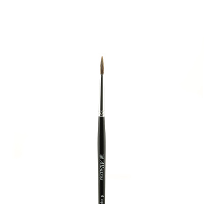 Кисть горный колонок №4 круглая Альбатрос, короткая ручка