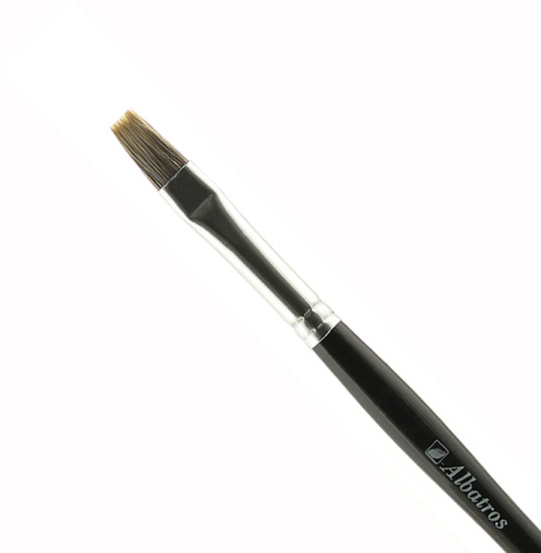 Кисть горный колонок №8 плоская Альбатрос, короткая ручка