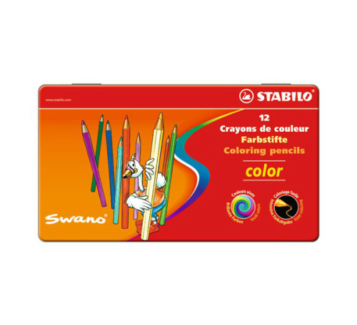 Набор карандашей цветных Stabilo "Swano Color" 12 цв в металле