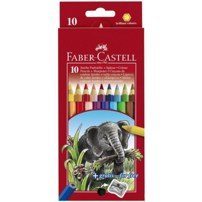 Набор карандашей цветных Faber-castell "Jumbo" 10 шт в картоне