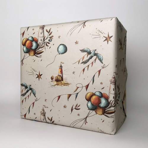 Бумага упаковочная "Маяки" 70х100 см