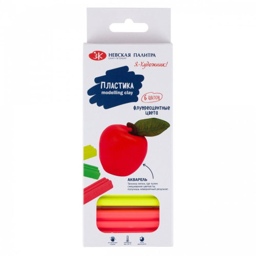 Набор пластики "Я- Художник!" 6 цв 120 г, флуоресцентные цвета