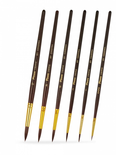 Набор кистей бордовая синтетика Pinax "CREATIVE" круглые 5 шт