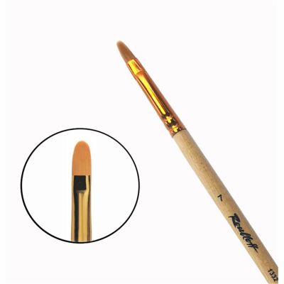 Кисть синтетика №7 овальная Roubloff "1332" длинная ручка п/лак