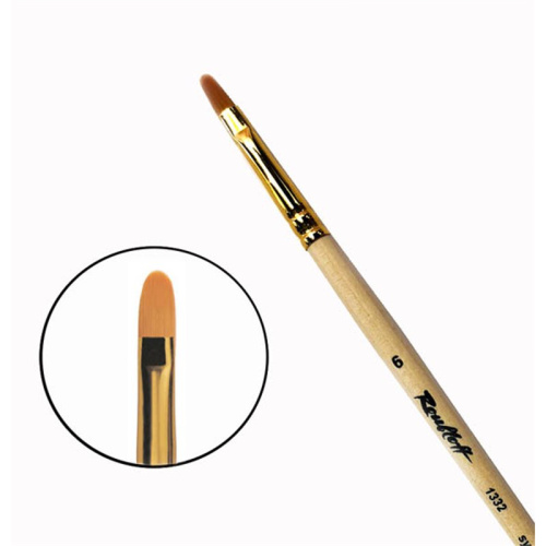 Кисть синтетика №6 овальная Roubloff "1332" длинная ручка п/лак