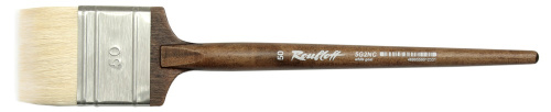 Кисть коза белая №50 флейц Roubloff "5G25C" ореховая круглая ручка