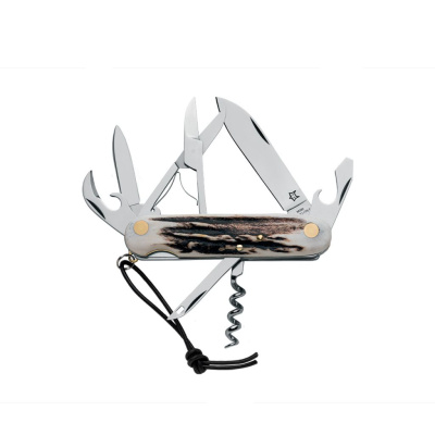 Мультитул Fox Multi-purpose Pocket Knife, сталь M390, рукоять рог/сталь