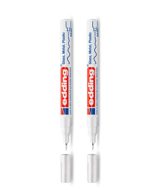Набор маркеров декоративных, лаковых Edding 2 шт, 2-4 мм кругл наконечник, в блистере Белый