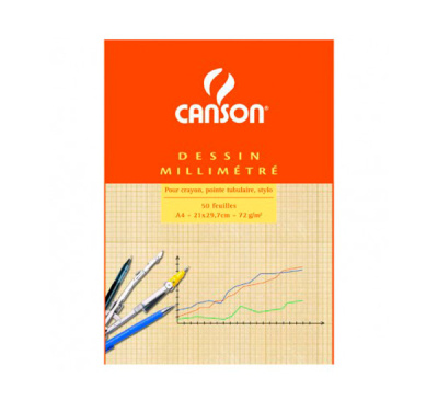 Бумага миллиметровка Canson А4 90 г склейка