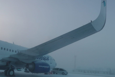 Из-за ухудшения метеоусловий в аэропорту Якутска задержаны рейсы /  Якутск Якутск Республика Саха (Якутия)