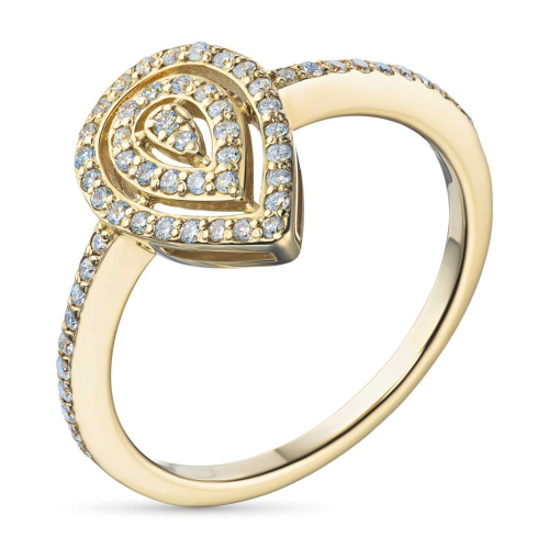 Классическое кольцо из желтого золота с бриллиантами э0301кц08210008