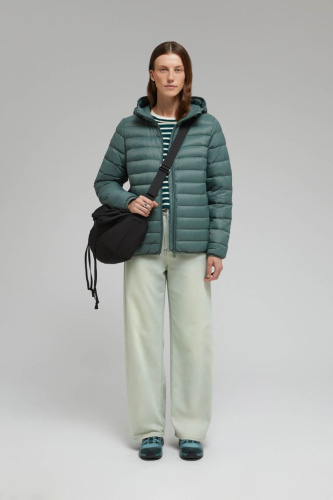 Стеганый пуховик с натуральным пухом