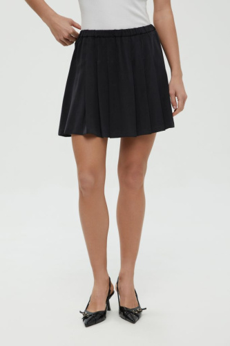 Плисированная юбка-мини на резинке