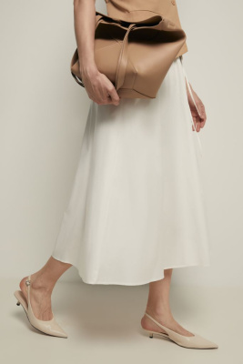 Юбка миди из хлопка с эластичным поясом