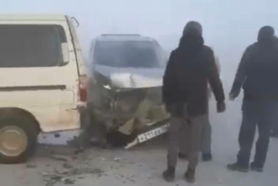 Десять автомобилей столкнулись на загородной дороге в Якутске / Мария Архипова Якутск Якутск Республика Саха (Якутия)