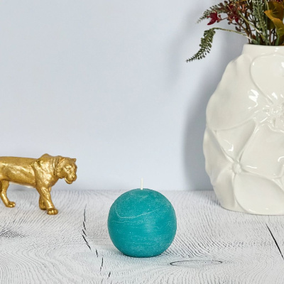 Свеча Fiamma круглая, бирюзовая