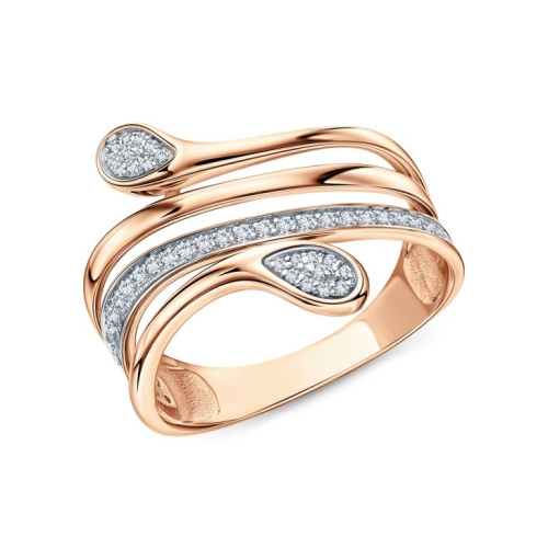 Золотое кольцо с бриллиантами природными