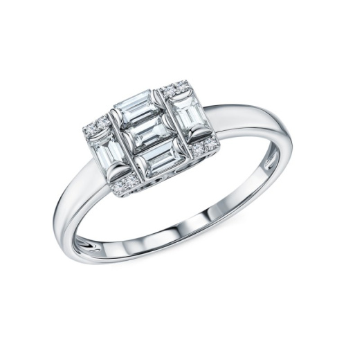 Золотое кольцо с бриллиантами выращенными