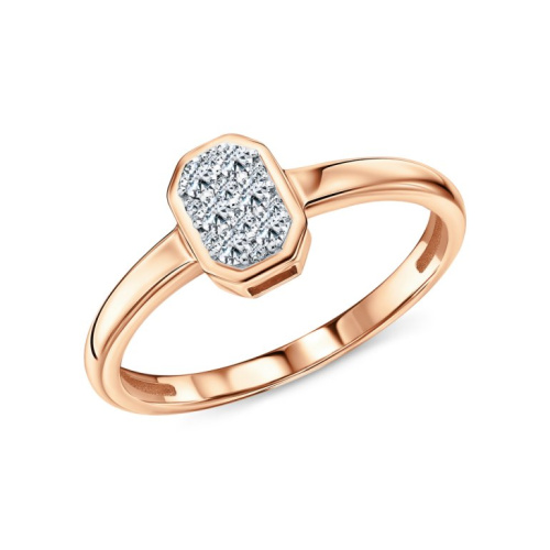 Золотое кольцо с бриллиантами природными