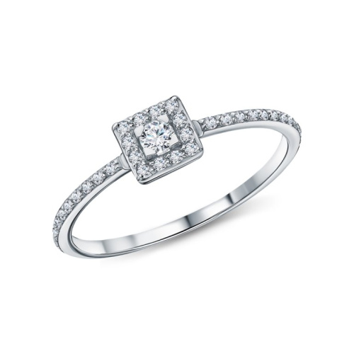 Платиновое кольцо с бриллиантами природными