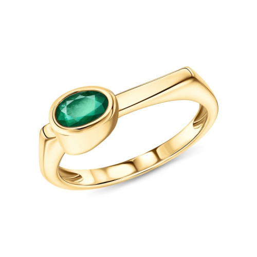 Золотое кольцо с изумрудами природными