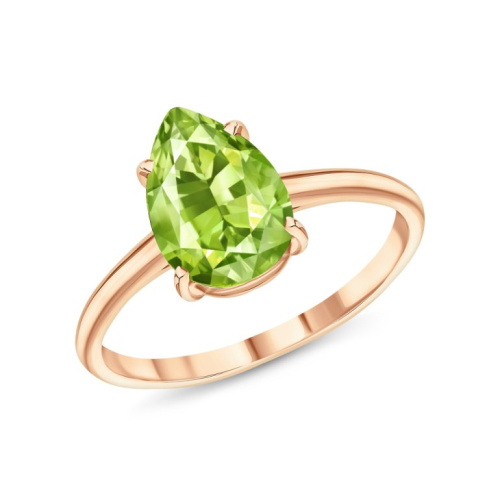 Золотое кольцо с хризолитами природными