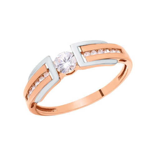 Золотое кольцо с фианитами