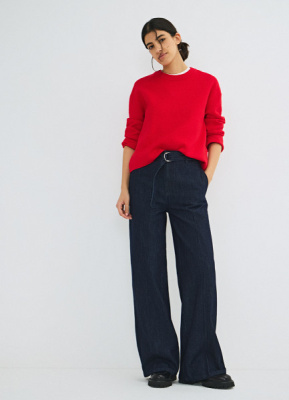 Широкие джинсы с ремнём, Синий