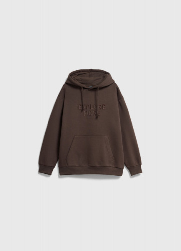 Худи с принтом для мальчиков, Коричневый
