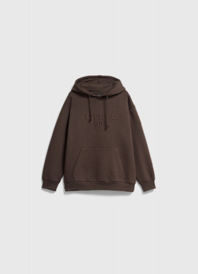 Худи с принтом для мальчиков, Коричневый
