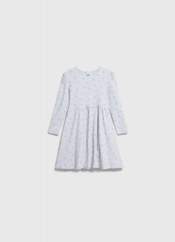Трикотажное платье c принтом для девочек, Серый