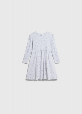 Трикотажное платье c принтом для девочек, Серый