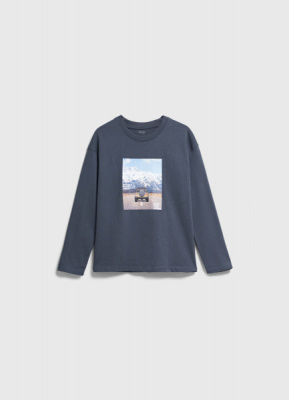 Лонгслив с принтом для мальчиков, Синий
