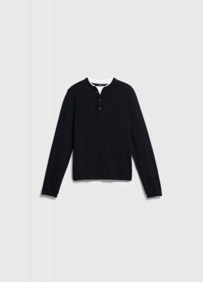 Вязаный лонгслив для мальчиков, Черный