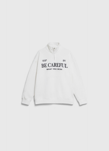 Свитшот с воротником-стойкой для девочек, Белый