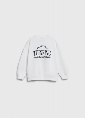 Свитшот с вышивкой для девочек, Белый