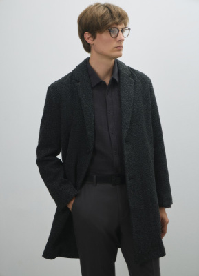 Однобортное пальто, Серый